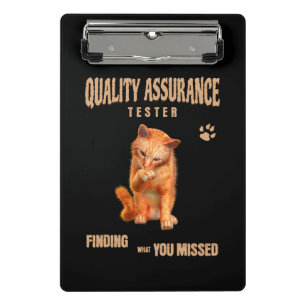Mini Porte-bloc Testeur QA Humour de chat
