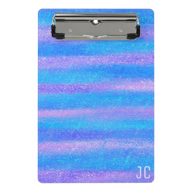 Mini Porte-bloc Tirures Iridescentes Chatoyantes Turquoise Rose (Devant)