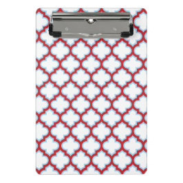 Mini Porte-bloc Trellis blanc et rouge, treillis, Quatrefoil