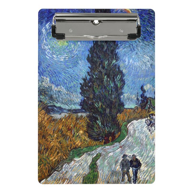 Mini Porte-bloc Van Gogh Road Avec Cyprès Impressionnisme (Devant)