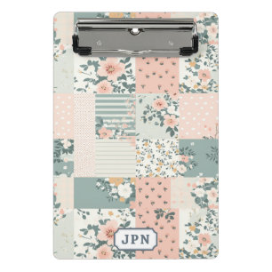 Mini Porte-bloc Vintage Motif de Patchwork Floral - Pastel (12)