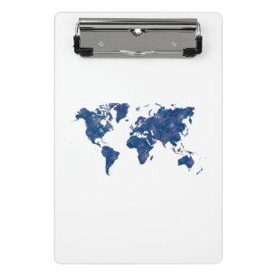 Mini Porte-bloc World map in watercolor