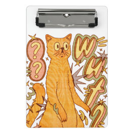 Mini Porte-bloc Wut ? / Illustration d'un chat orange