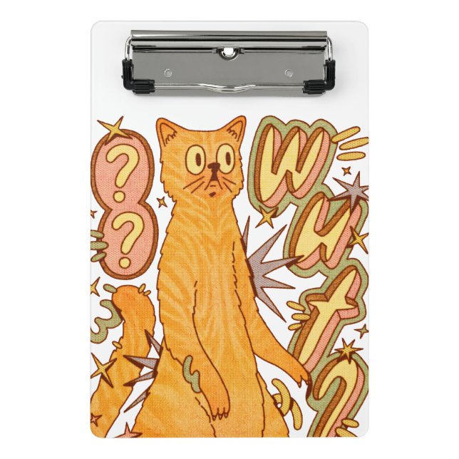 Mini Porte-bloc Wut ? / Illustration d'un chat orange (Devant)