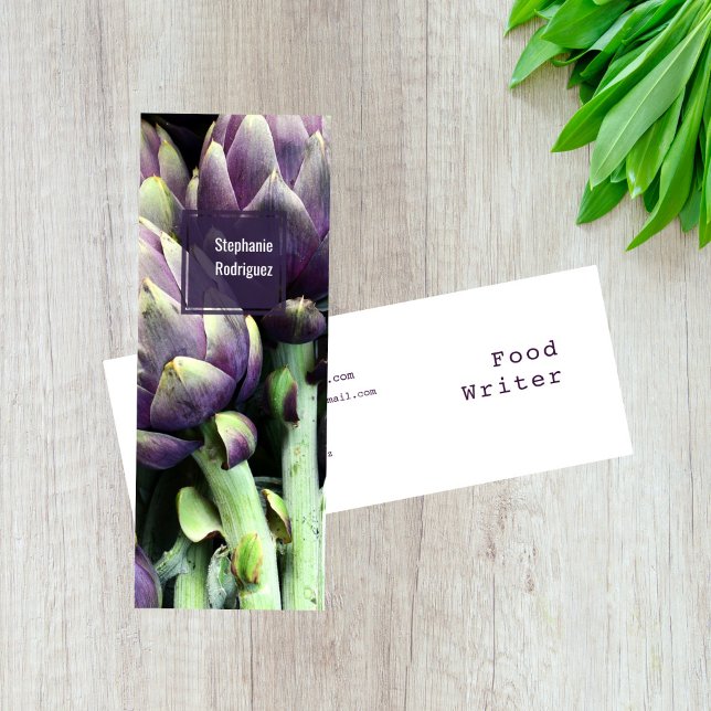 Mini Portrait Food Business Card Mini Visitenkarte (Food Writer Business Card)