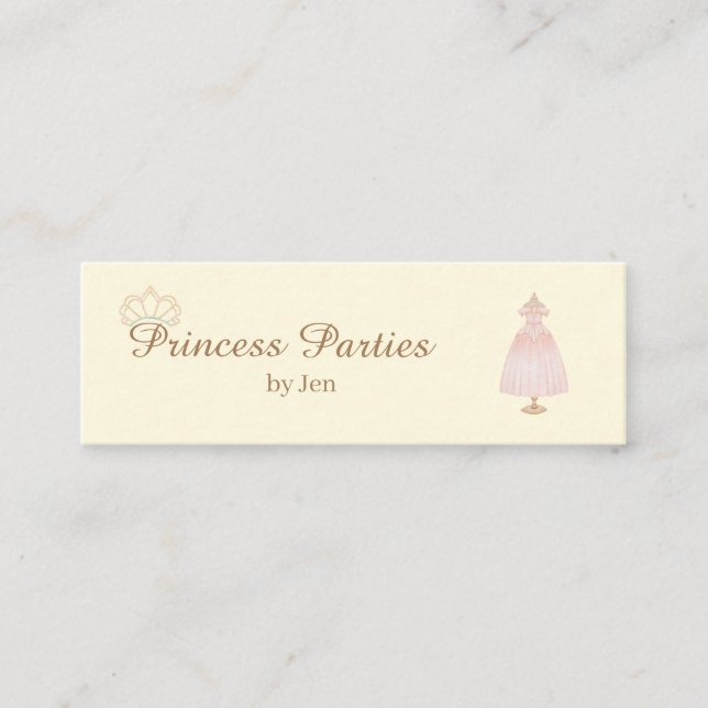 Mini Princess Party Business Card Mini Visitenkarte (Vorderseite)