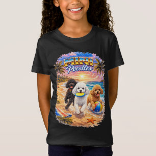 Mini-Pudel Strandurlaub Tropischer Sonnenuntergang T-Shirt