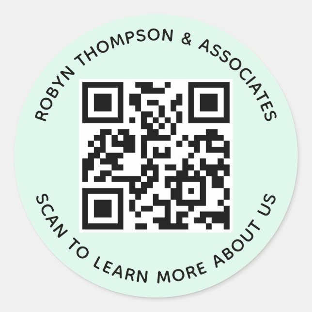 Mini-QR-Code-Aufkleber für den benutzerdefinierten Runder Aufkleber (Vorderseite)
