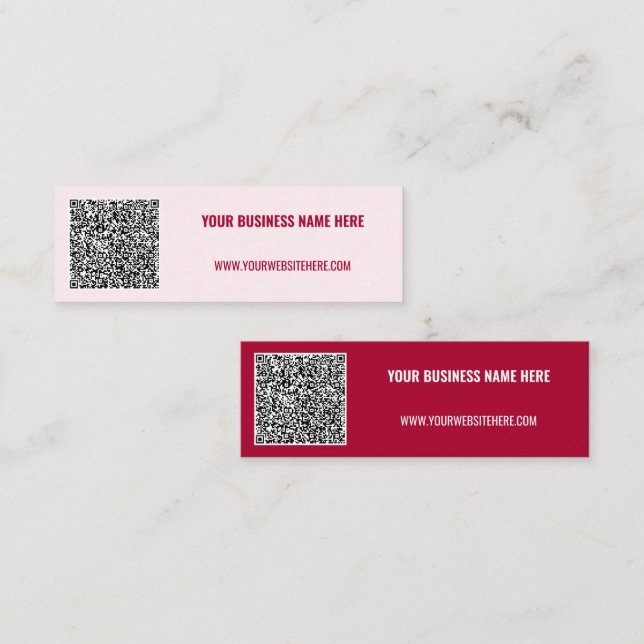 Mini QR Code Scan Info Carte de visite de texte Choisir (Devant / Derrière)