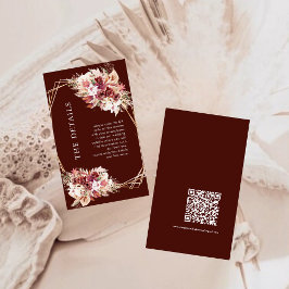 Mini QR Code Terracotta Boho Wedding Details Begleitkarte