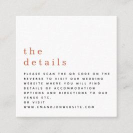 MINI QR Code Terracotta Wedding Details Begleitkarte