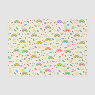 Mini Rainbow Tos auf Niedlichem Retro-Muster Seidenpapier