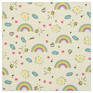Mini Rainbow Tos auf Niedlichem Retro-Muster Stoff