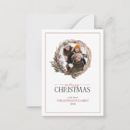 Mini Red Berry Foto Wreath Frohe Weihnachten Mitteilungskarte