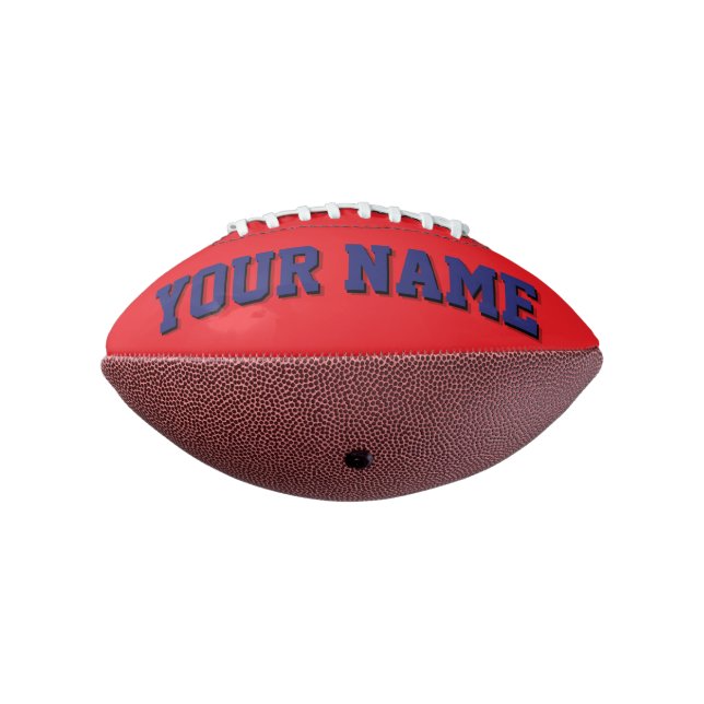 Mini RED UND NAVUE BLAUE Personalisiert Football (Gedreht 270)