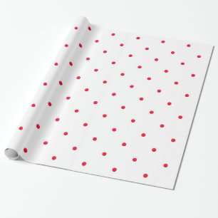 Mini Red Watercolor Polka Punkte Geschenkpapier