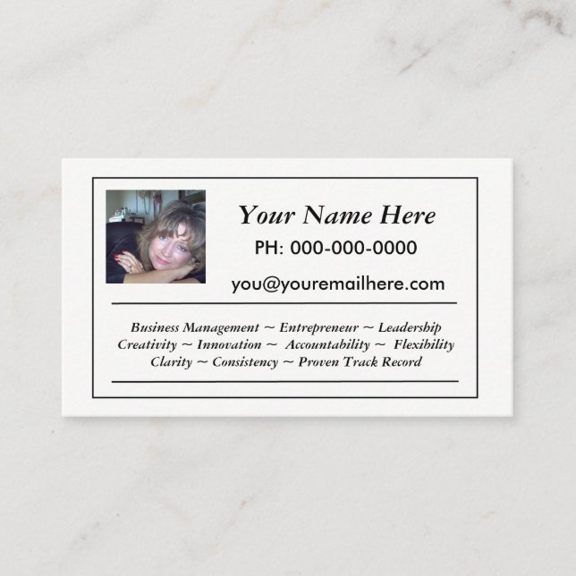 Mini Resume Business Card Visitenkarte (Vorderseite)