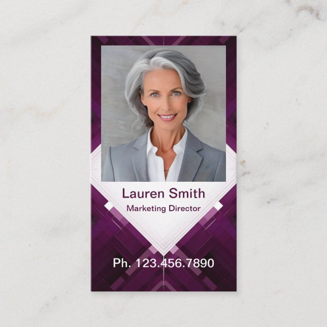 Mini Resume Card | Networking Card Geo Modern Telefonnummerkarte (Vorderseite)