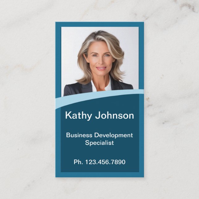 Mini Resume Card | Netzwerkkarte blau Visitenkarte (Vorderseite)