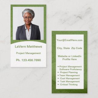 Mini Resume Card | Netzwerkkarte grün Telefonnummerkarte