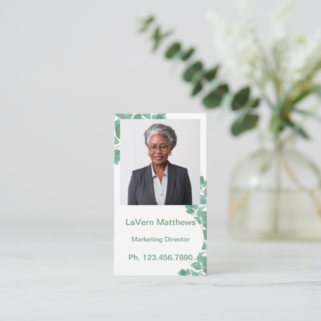 Mini Resume Card | Netzwerkkarte grün Telefonnummerkarte (Stehend Vorderseite)