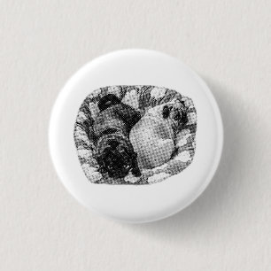 Mini Ruhig, ruhende Hunde Button