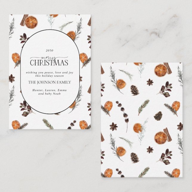Mini Rustic Orange Arch Frohe Weihnachtsschrift Mitteilungskarte (Vorne/Hinten)