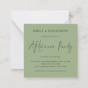 MINI Sage Green Mariage après-midi Invitation de f