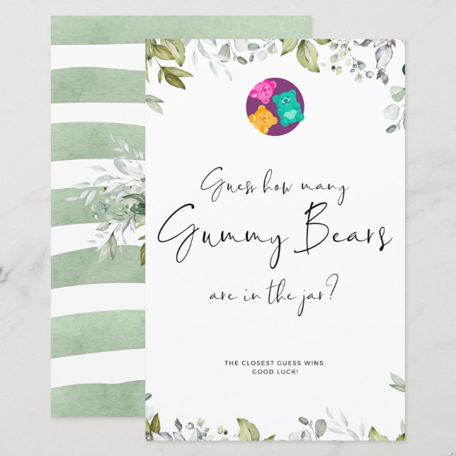 Mini-Schildkröte für Greenery Baby-Dusche Gummy-Bä (Vorne/Hinten)