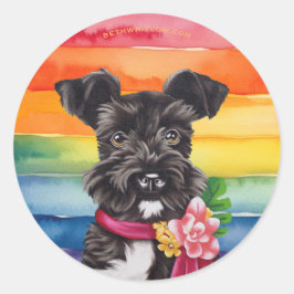 Mini Schnauzer Pride Runder Aufkleber