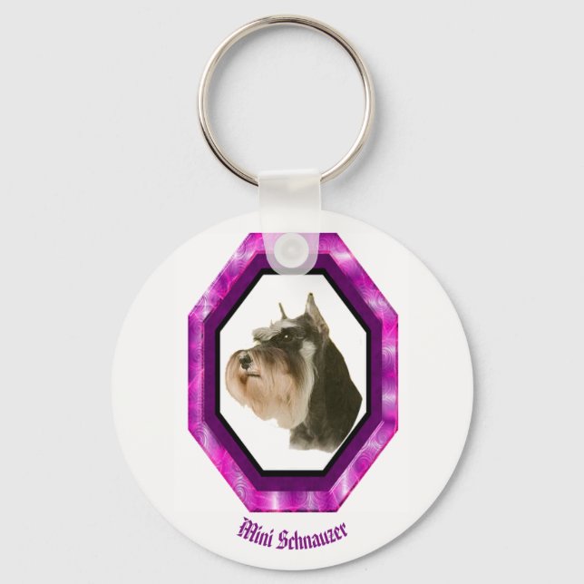 Mini Schnauzer Schlüsselkette Schlüsselanhänger (Vorderseite)
