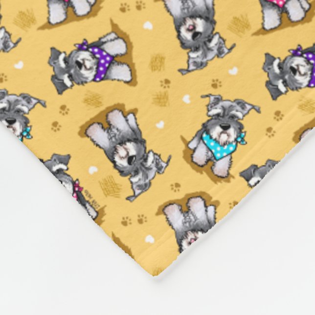 Mini Schnauzer Sunshine KiniArt Fleecedecke (Ecke)