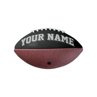 Mini-SCHWARZE SILVER UND DUNKELGRAN Personalisiert Football