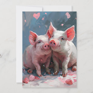 Mini-Schweine Valentinstag Feiertagskarte