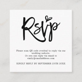 Mini Script QR Code Hochzeit RSVP Enclosure Begleitkarte