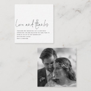 MINI Script Schwarz-weißes neu verheiratetes Foto Mitteilungskarte