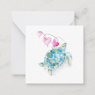 Mini Sea Turtle Valentinstag Cards Mitteilungskarte