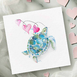 Mini Sea Turtle Valentinstag Cards Mitteilungskarte