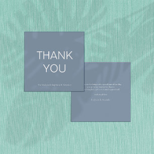 Mini Simple Dusty Blue Danke Square Note Card Mitteilungskarte