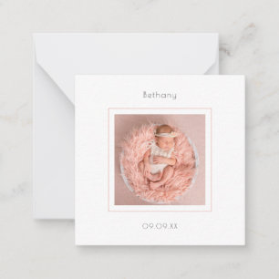 MINI Simple Foto Baby Girl Geburtserklärung Mitteilungskarte