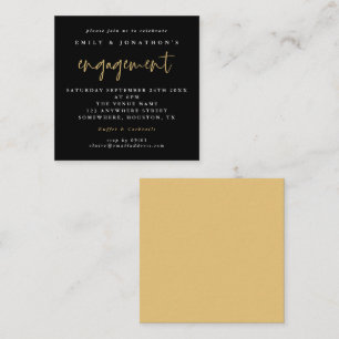MINI Simple Script Gold Black Verlobung Einladung