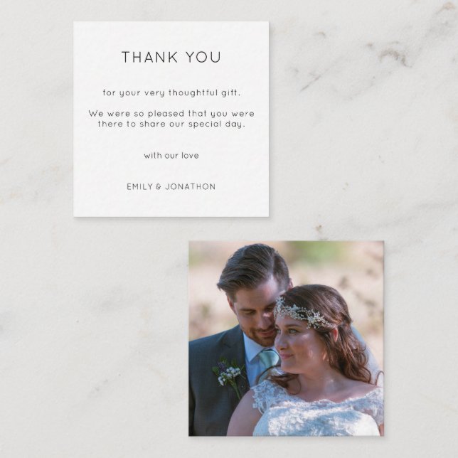 MINI | Simple Wedding Schwarz-weißes Foto Vielen D Mitteilungskarte (Vorne/Hinten)