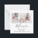 MINI SIZE Glauben 2 Fotos Script Weihnachtskarte Mitteilungskarte<br><div class="desc">Ein charmantes MINI Größe 2.5" Platz für Ihre festlichen Grüße. WICHTIGE HINWEIS, wenn Sie sich in den USA befinden, ist das 2, 5"-Quadrat kleiner als die Mindestportoberanforderung in den USA. Wählen Sie daher bitte eine andere Größe, falls nötig. Wenn Sie Hilfe benötigen, um auf eine andere Größe zu übertragen, schreiben...</div>