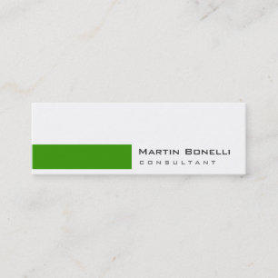 Mini Skinny Moderne Blanc Vert Simple Carte de visite