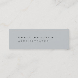 Mini Slim Clean Carte de visite gris simple et élégant