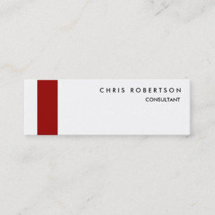 Mini Slim noir blanc rouge rayure Carte de visite chic