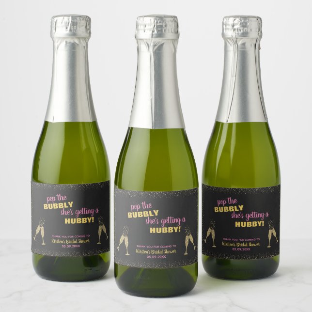Mini Sparkling Wine Label Bridal Bubbly Shower Fav (Flaschen)