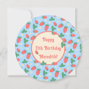 Mini Strawberry Blossom Flat Greeting Card Karte