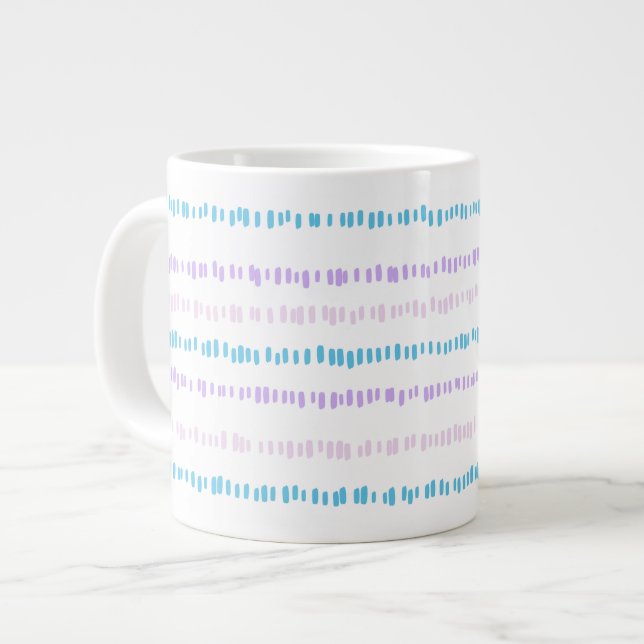 Mini Strokes Muster Türkis Lila rosa Jumbo-Tasse (Vorderseite Links)