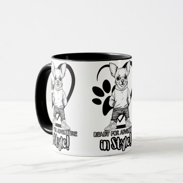 Mini Style Icon: Chihuahua in Sneakers Tasse (Vorderseite Links)